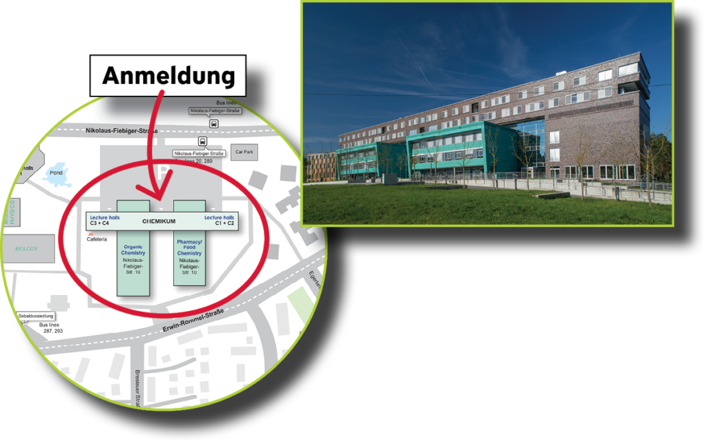 Karte vom Gelände. Bei Fragen bitte an kongress-thinkscientific@fau.de wenden!